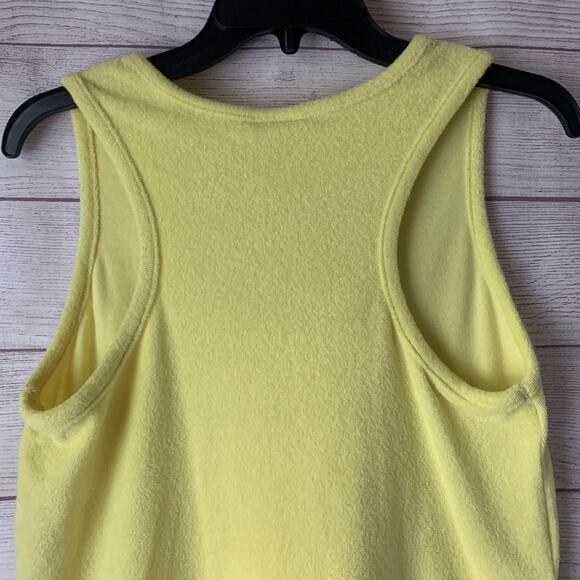 A New Day Yellow Terry Cloth TankTop Racer Back Side Slit Size S - Picture 6 of 10
